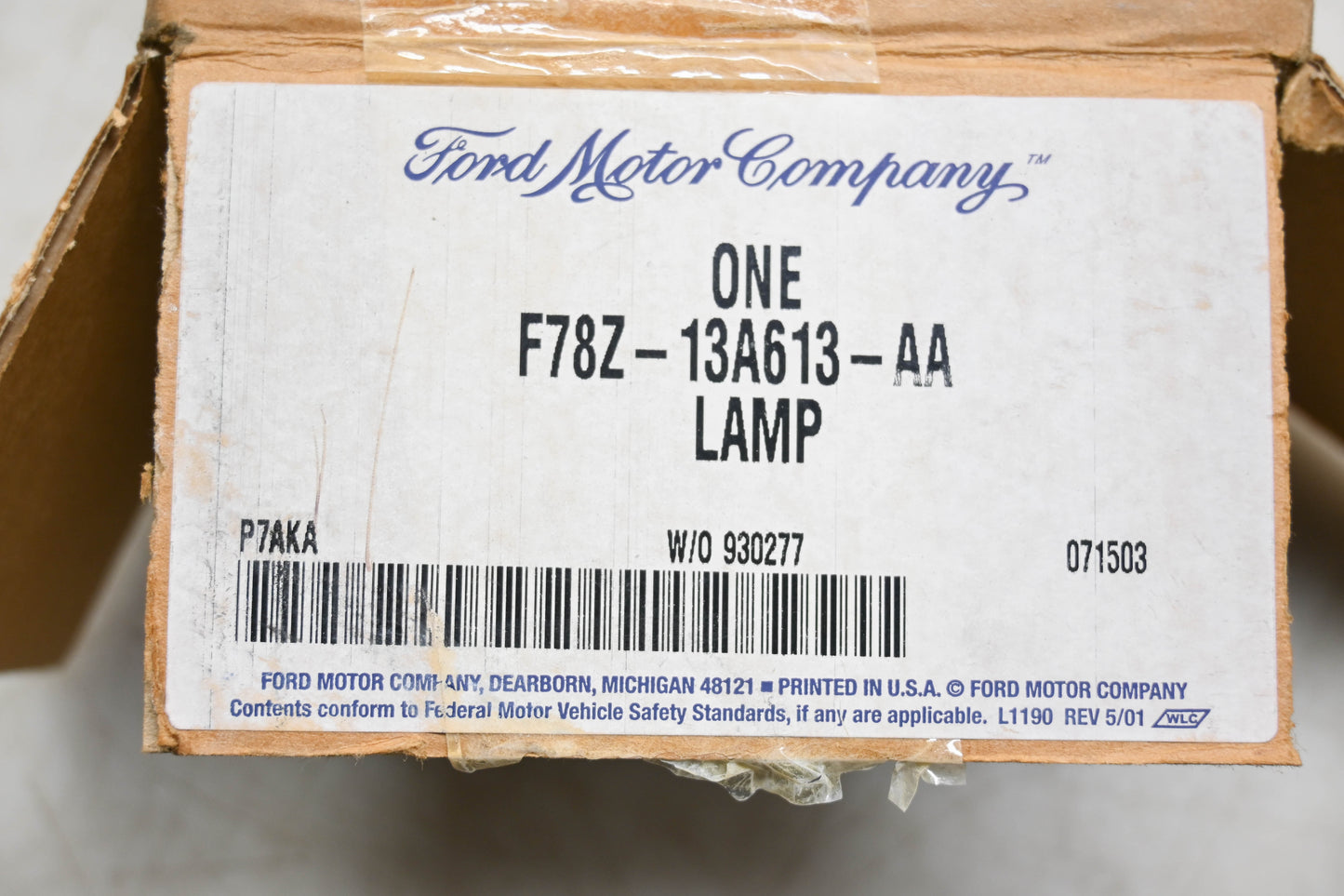 New OEM Ford F78Z-13A613-AA Rear High Mount Brake Lamp Assembly NOS