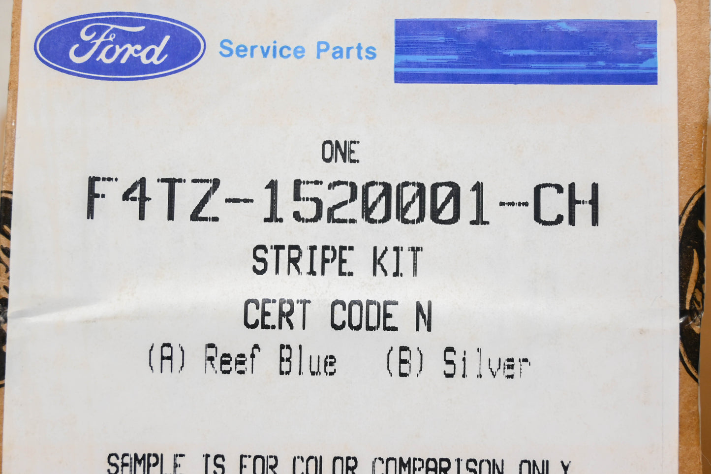 New OEM Ford F4TZ-1520001-CH Stripe Decal Kit NOS