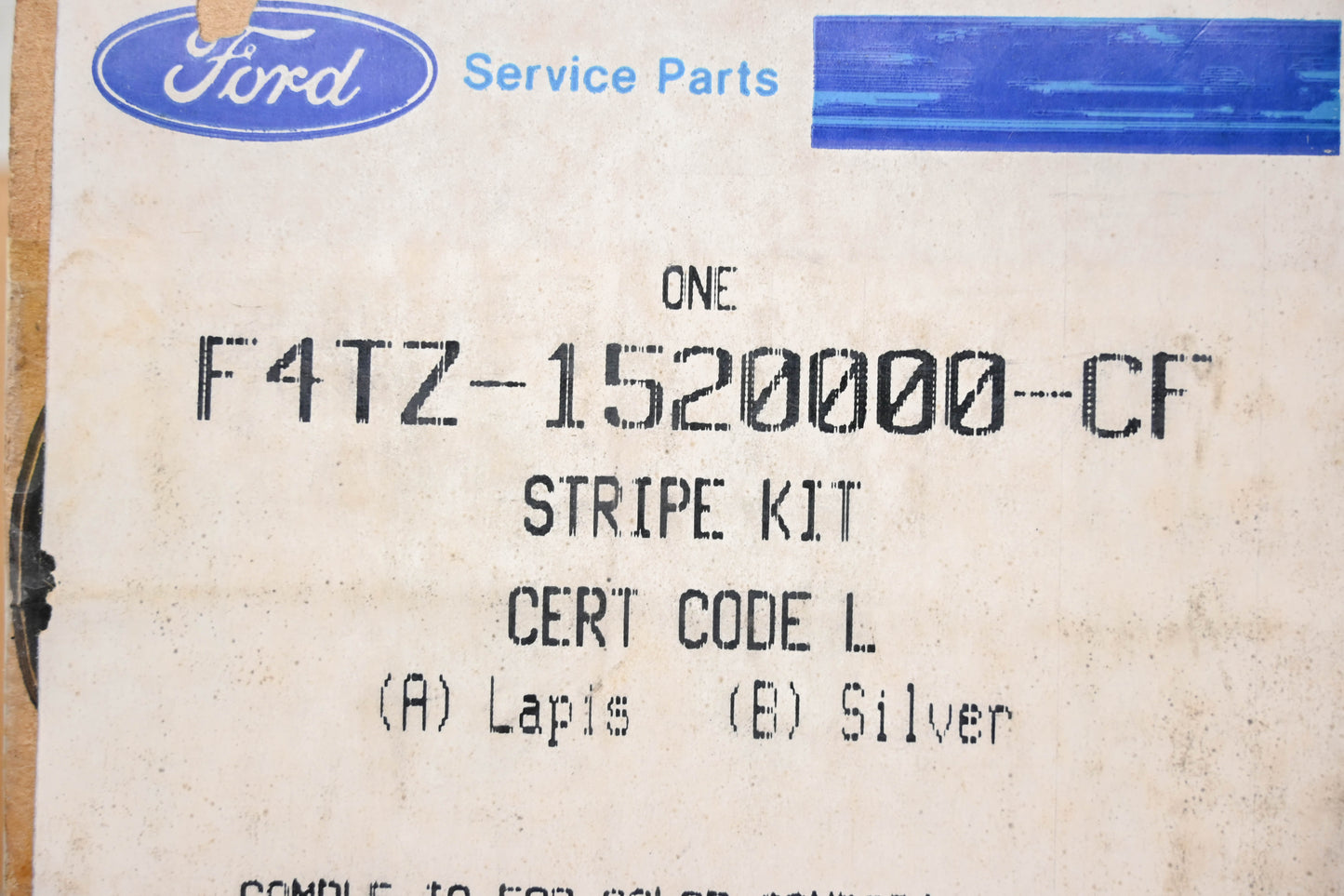 New OEM Ford F4TZ-1520000-CF Stripe Decal Kit NOS