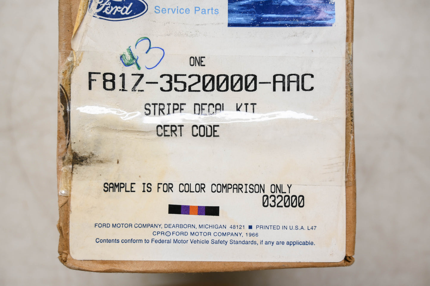 New OEM Ford F81Z-3520000-AAC Stripe Decal Kit NOS