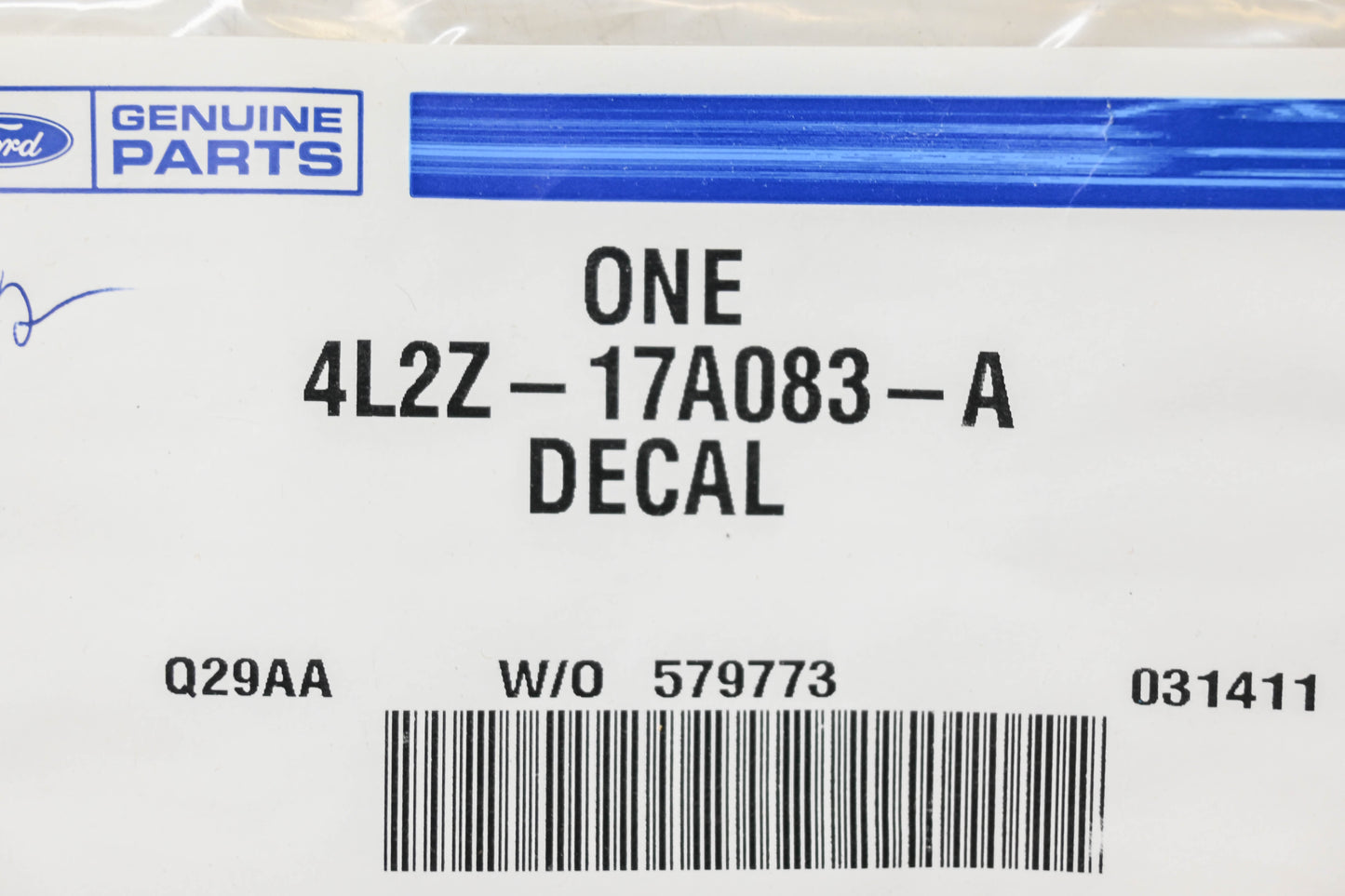 New OEM Ford 4L2Z-17A083-A Jack Operation Decal NOS