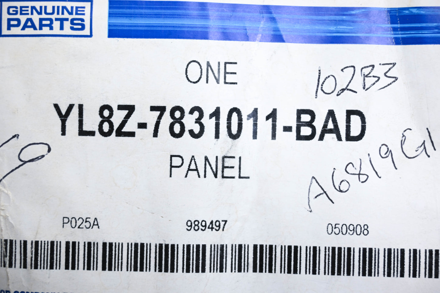 New OEM Ford YL8Z-7831011-BAD Rear Trim Panel NOS
