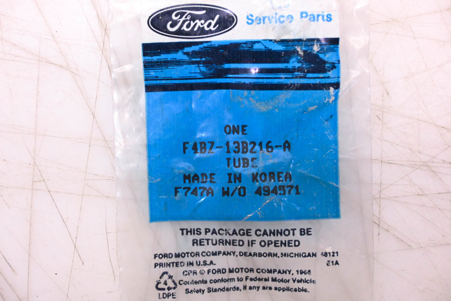 New OEM Ford F4BZ-13B216-A Tube NOS