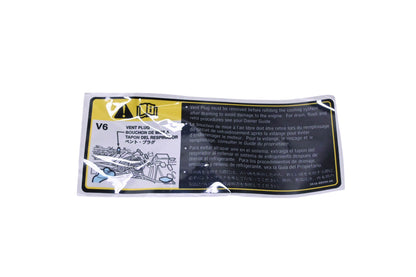 New OEM Ford YU5Z-8B099-DA Vent Plug Warning Decal NOS