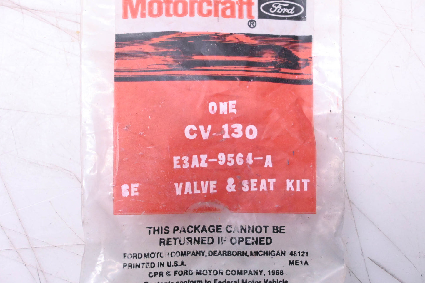 New OEM Motorcraft CV-130, E3AZ-9564-A Carburetor Valve & Seat Kit NOS