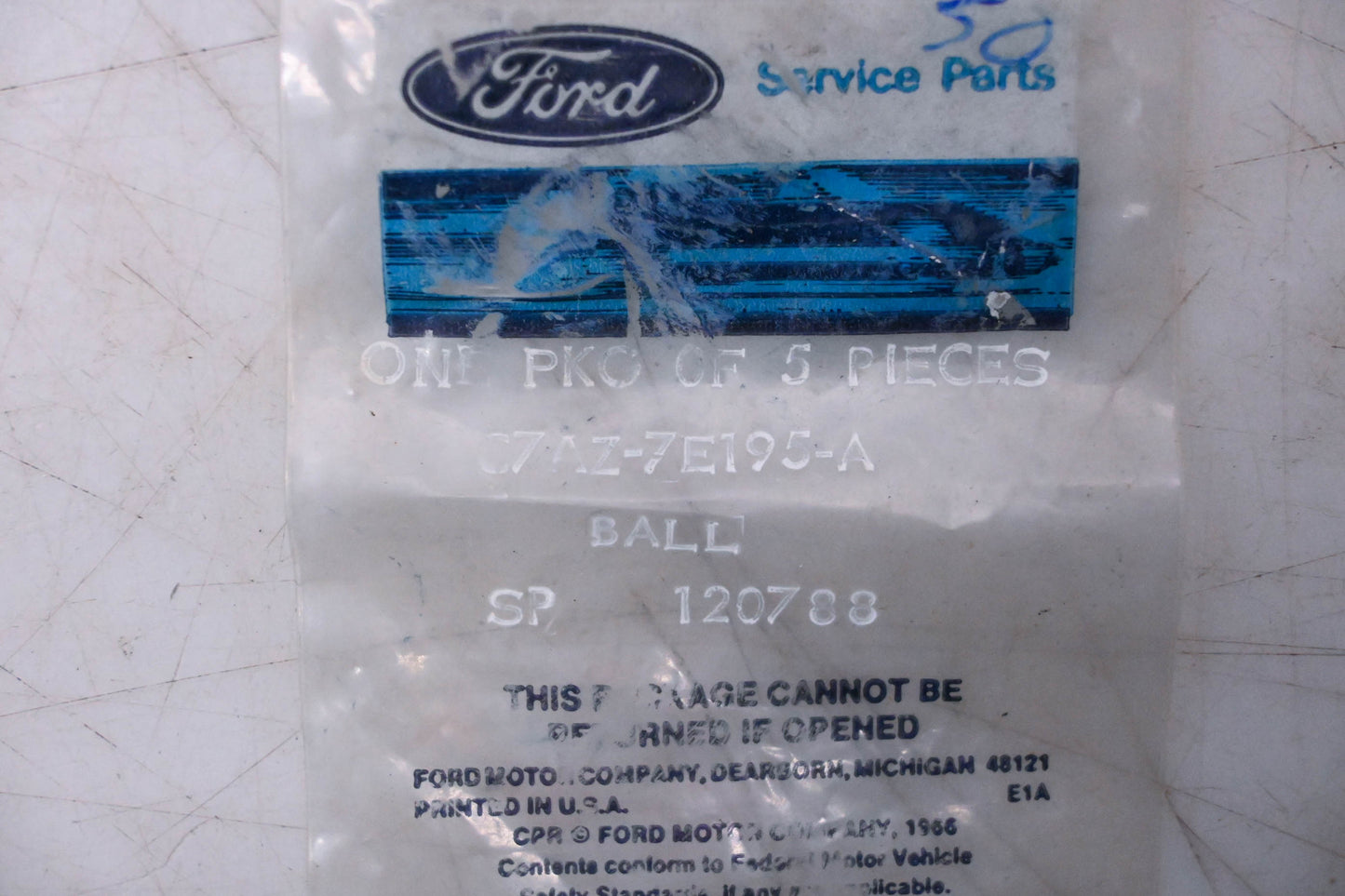 New OEM Ford C7AZ-7E195-A Balls Qty 5 NOS