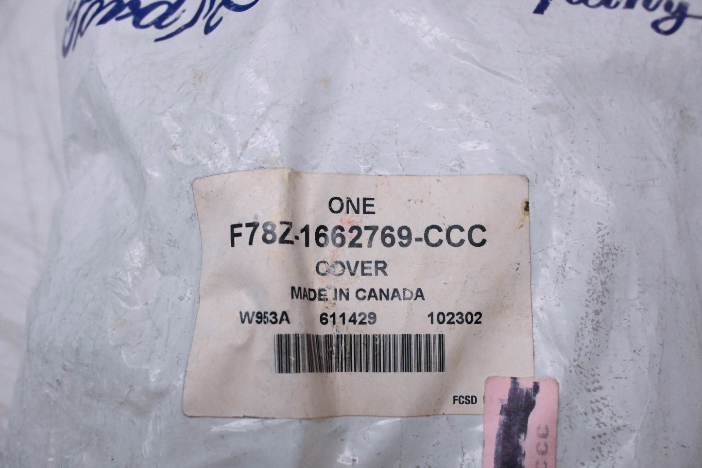 New OEM Ford F78Z-1662769-CCC Drivers Seat Cover Moulding NOS