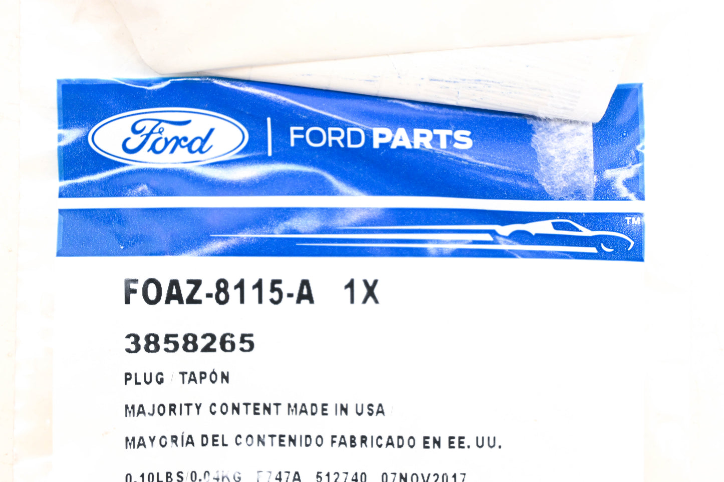 New OEM Ford F0AZ-8115-A, 3858265 Tapon Drain Cock Plug NOS