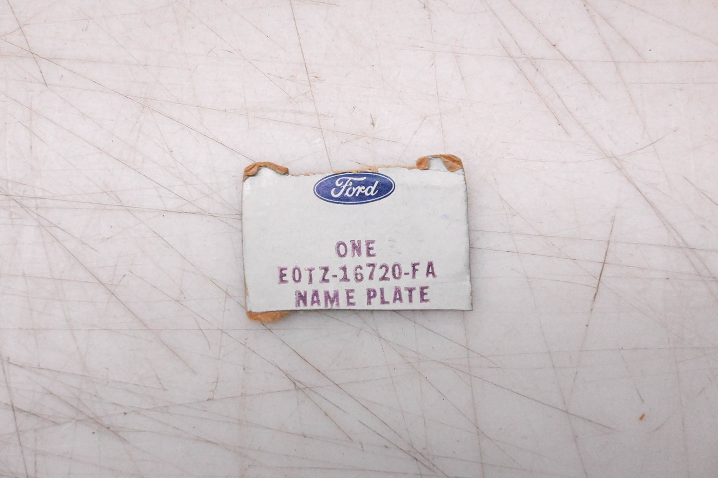 New OEM Ford EOTZ-16720-FA, E0TZ-16720-FA F150 Front Fender Nameplate NOS
