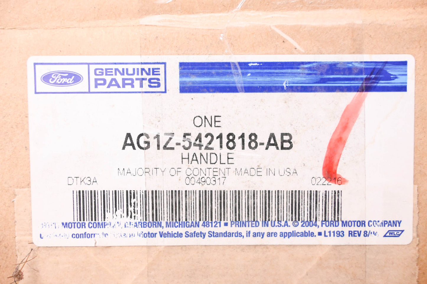 New OEM Ford AG1Z-5421818-AB Right Side Interior Door Handle Assembly NOS