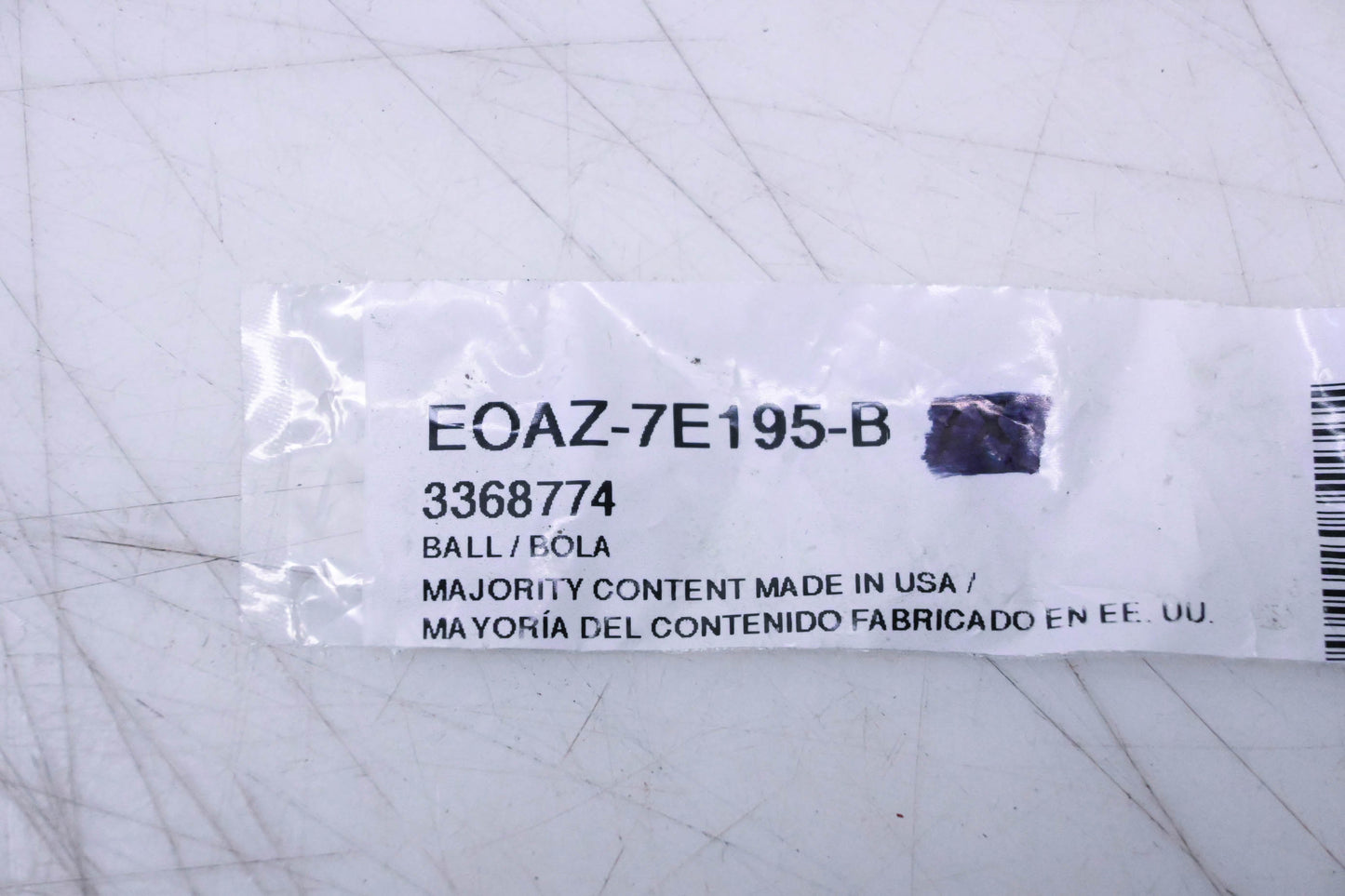 New OEM Ford EOAZ-7E195-B, 3368774 Valve Body Check Ball NOS