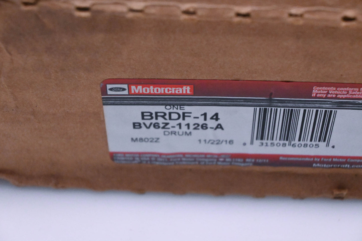 New OEM Motorcraft BRDF-14, BV6Z-1126-A Rear Brake Drum NOS