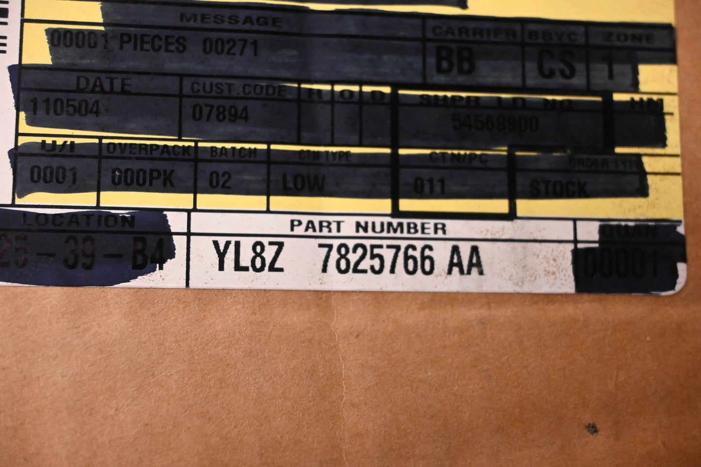 New OEM Ford YL8Z-7825766-AA Glass Run Channel Assembly NOS