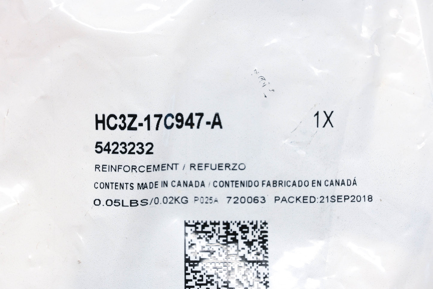 New OEM Ford HC3Z-17C947-A, 5423232 Righthand Bumper Reinforcement NOS