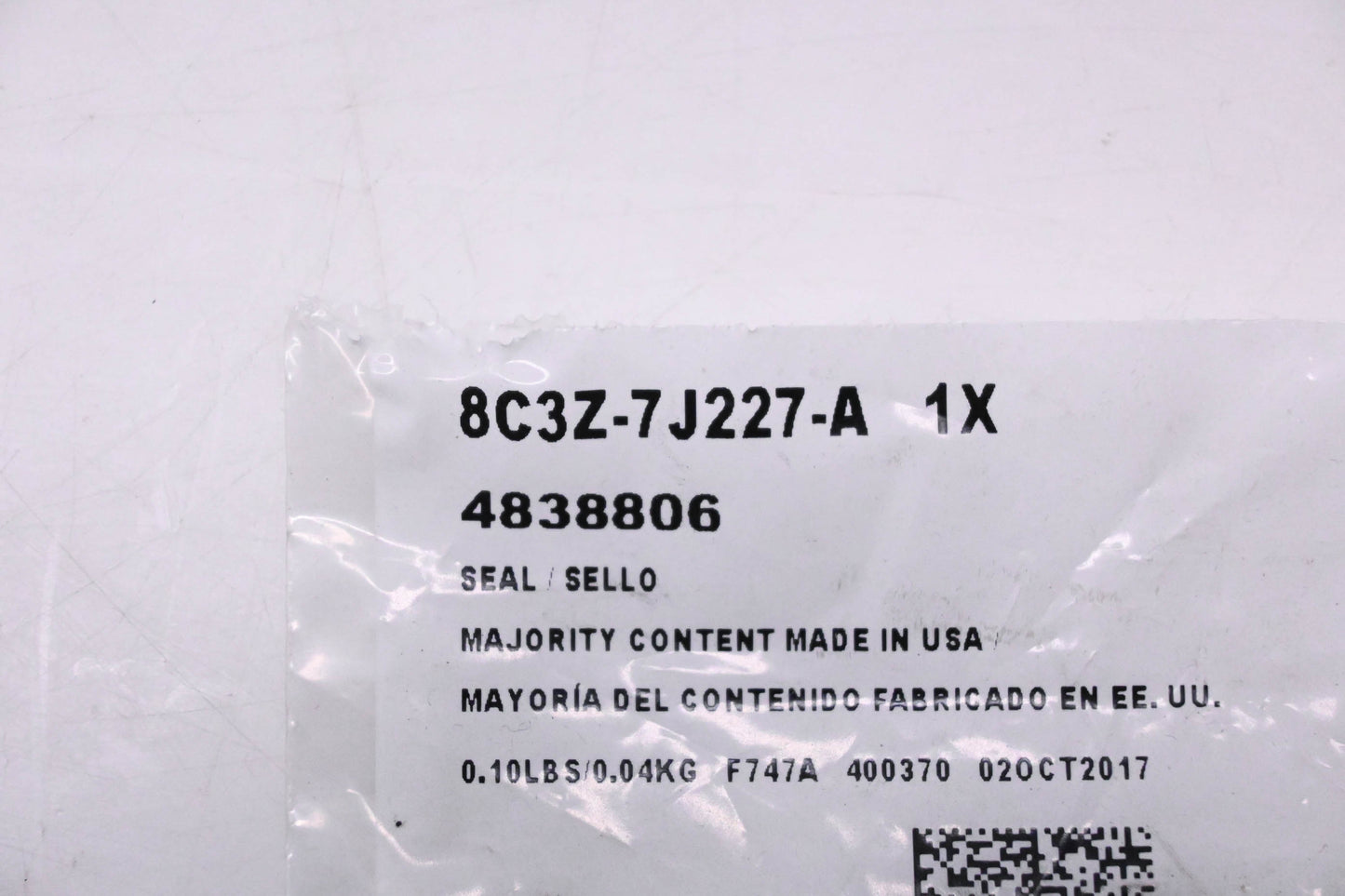 New OEM Ford 8C3Z-7J227-A, 4838806 O-Ring NOS