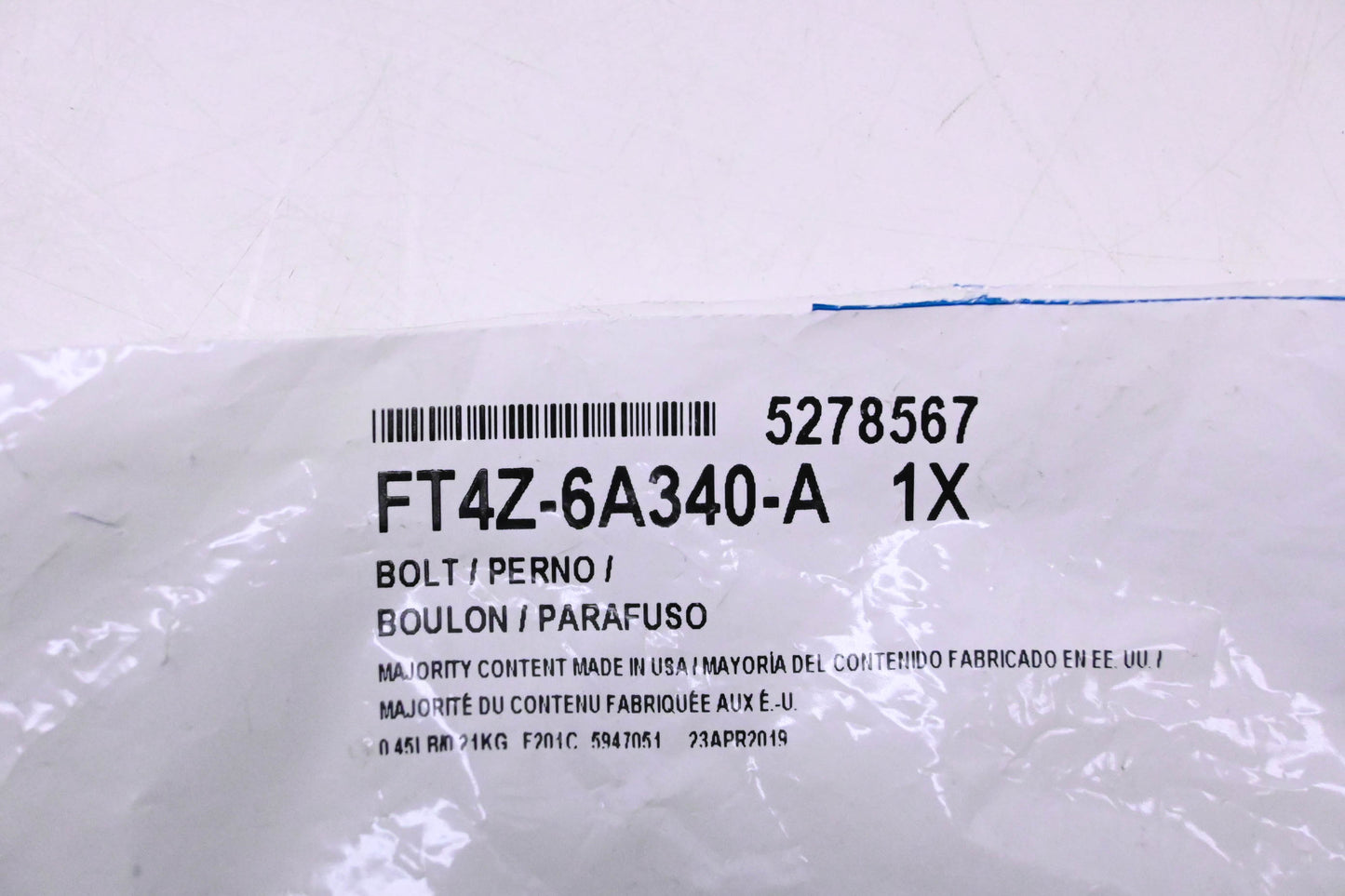 New OEM Ford FT4Z-6A340-A, 5278567 Bolt & Washer Assembly NOS