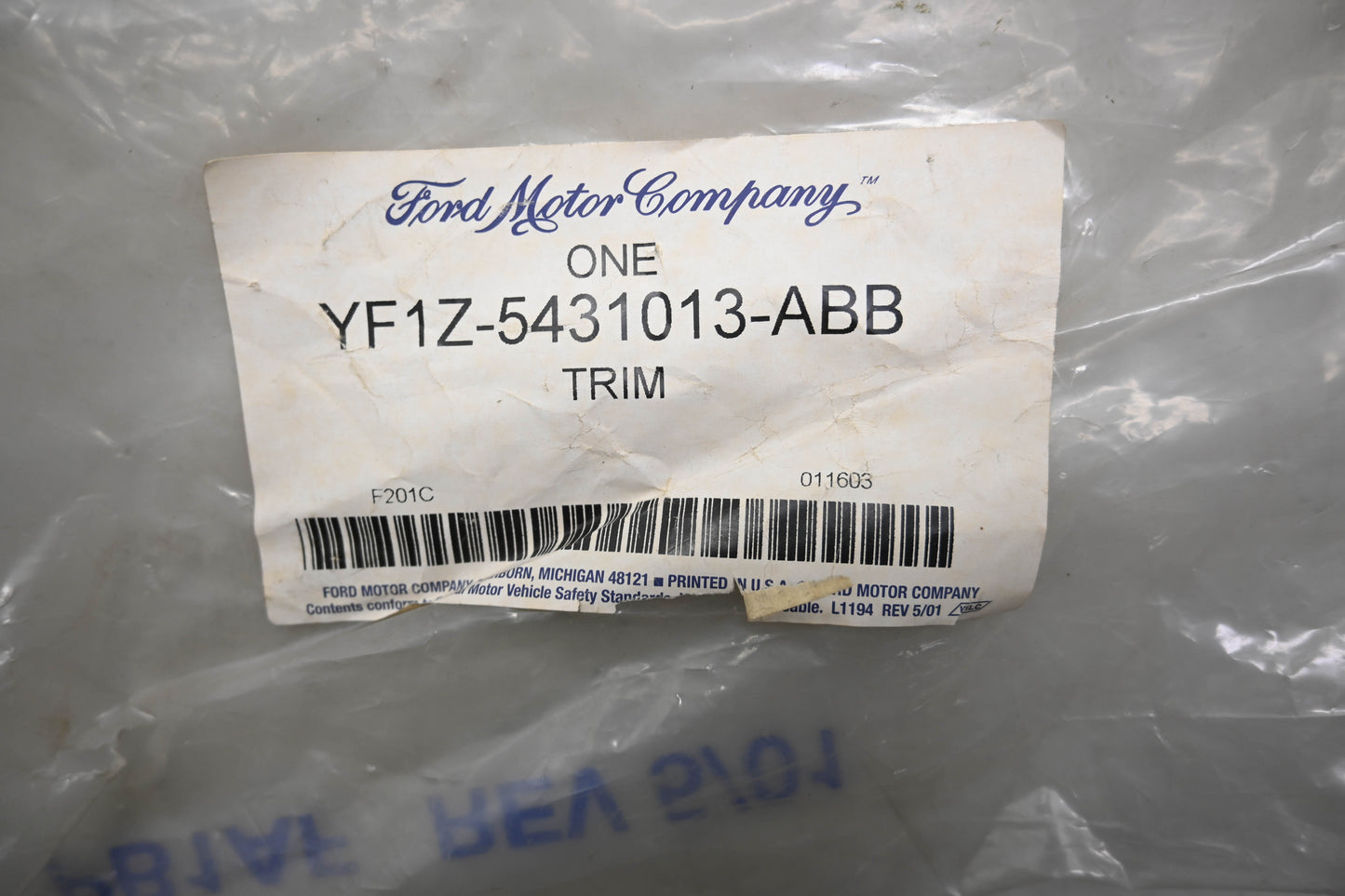 New OEM Ford YF1Z-5431013-ABB, YF12-5431487-ADW Lower Quarter Trim NOS