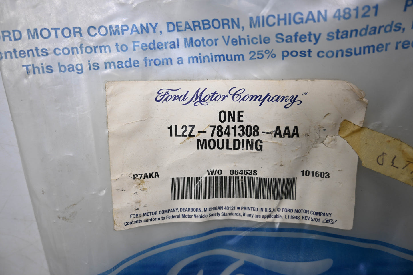 New OEM Ford 1L2Z-7841308-AAA, 1L24-78403A60 Roof Molding NOS