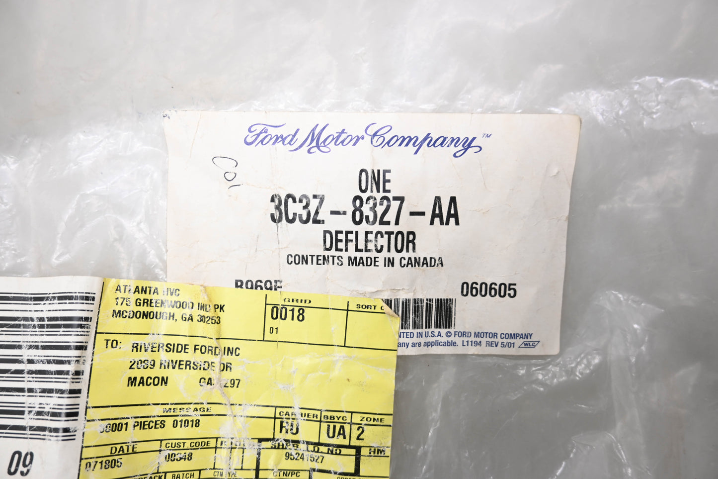 New OEM Ford 3C3Z-8327-AA Deflector NOS