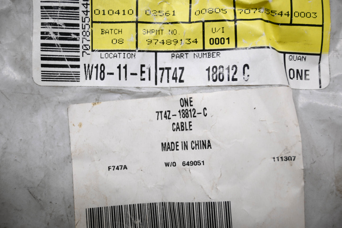 New OEM Ford 7T4Z-18812-C, 7T4T-18812-BL Antenna Cable NOS