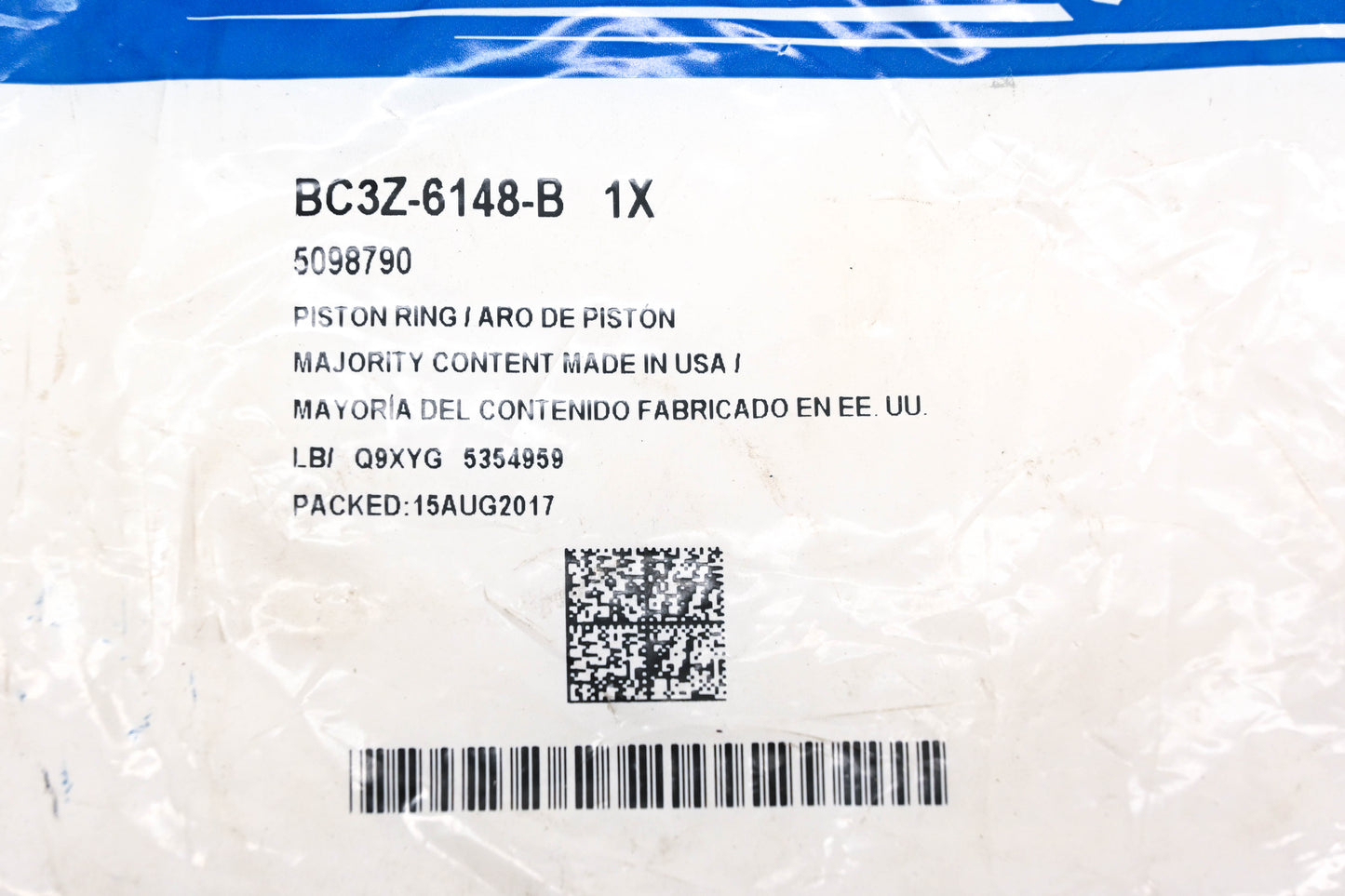 New OEM Ford BC3Z-6148-B, 5098790 Piston Ring Kit NOS