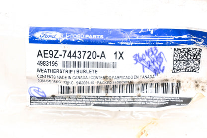 New OEM Ford AE9Z-7443720-A, 4983195 Weatherstrip NOS