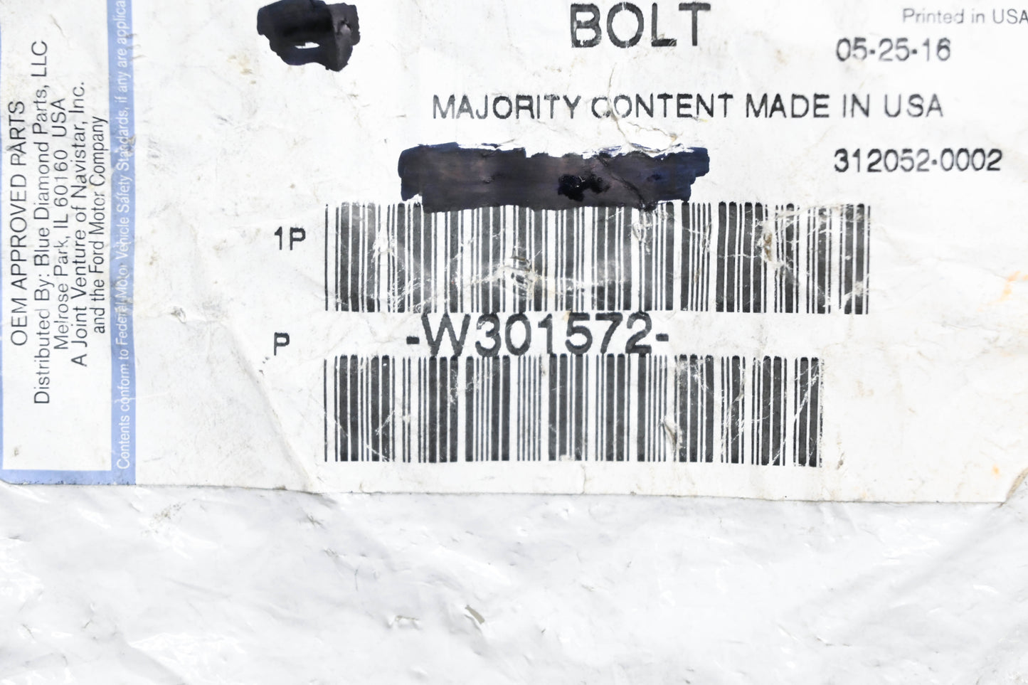 New OEM Ford W301572 Water Pump Gasket Bolts NOS