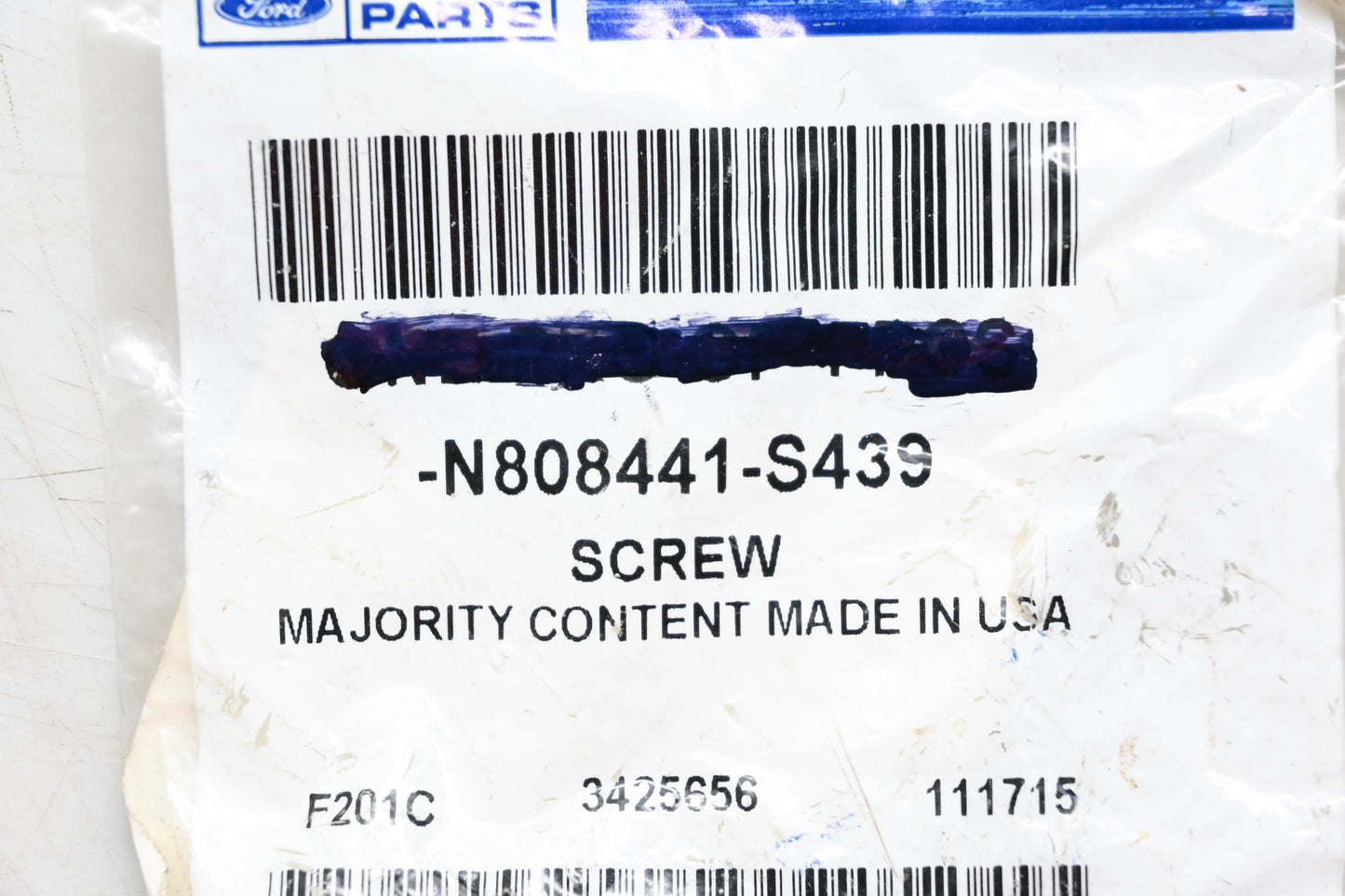 New OEM Ford N808441-S439 Bumper Cover Lower Bolt NOS