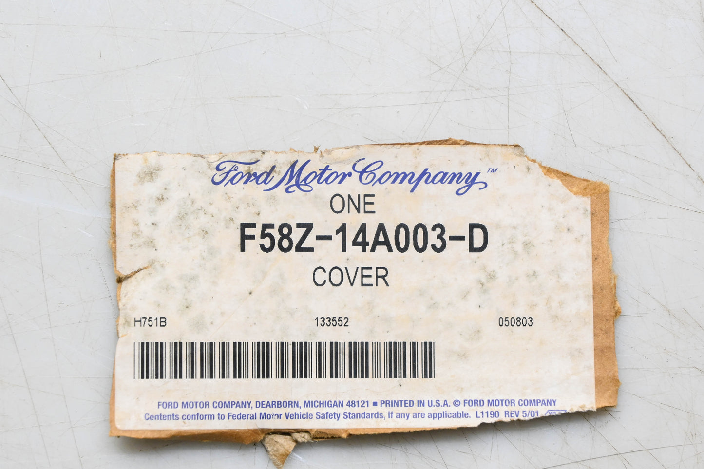 New OEM Ford F58Z-14A003-D Fuse Box Internal Cover Assembly NOS