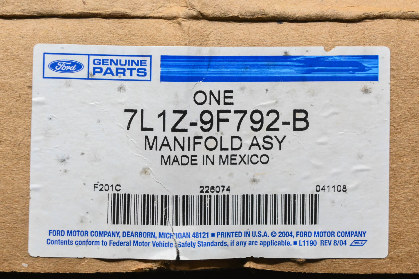 New OEM Ford 7L1Z-9F792-B Fuel Supply Manifold Assembly NOS