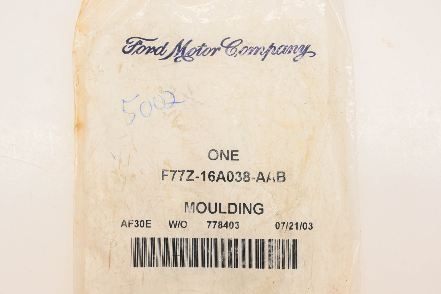 New OEM Ford F77Z-16A038-AAB Front Right Fender Molding NOS