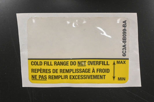 New OEM Ford 6C3Z-8B099-A Overfill Caution Decal NOS