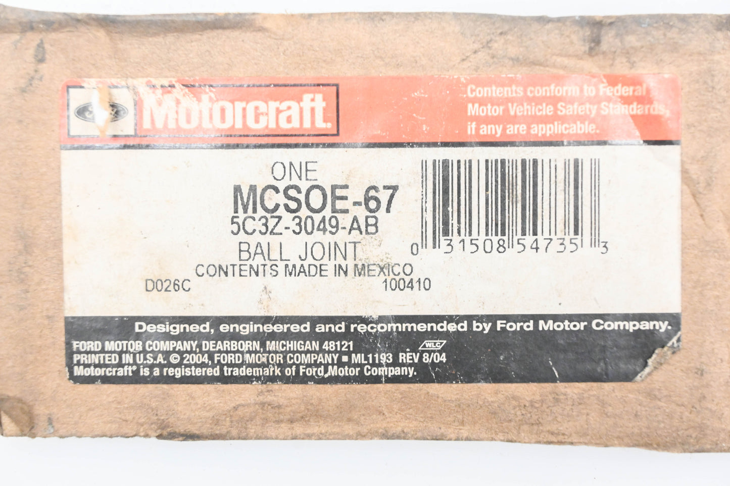 New OEM Motorcraft MCSOE-67, 5C3Z-3049-AB Ball Joint NOS