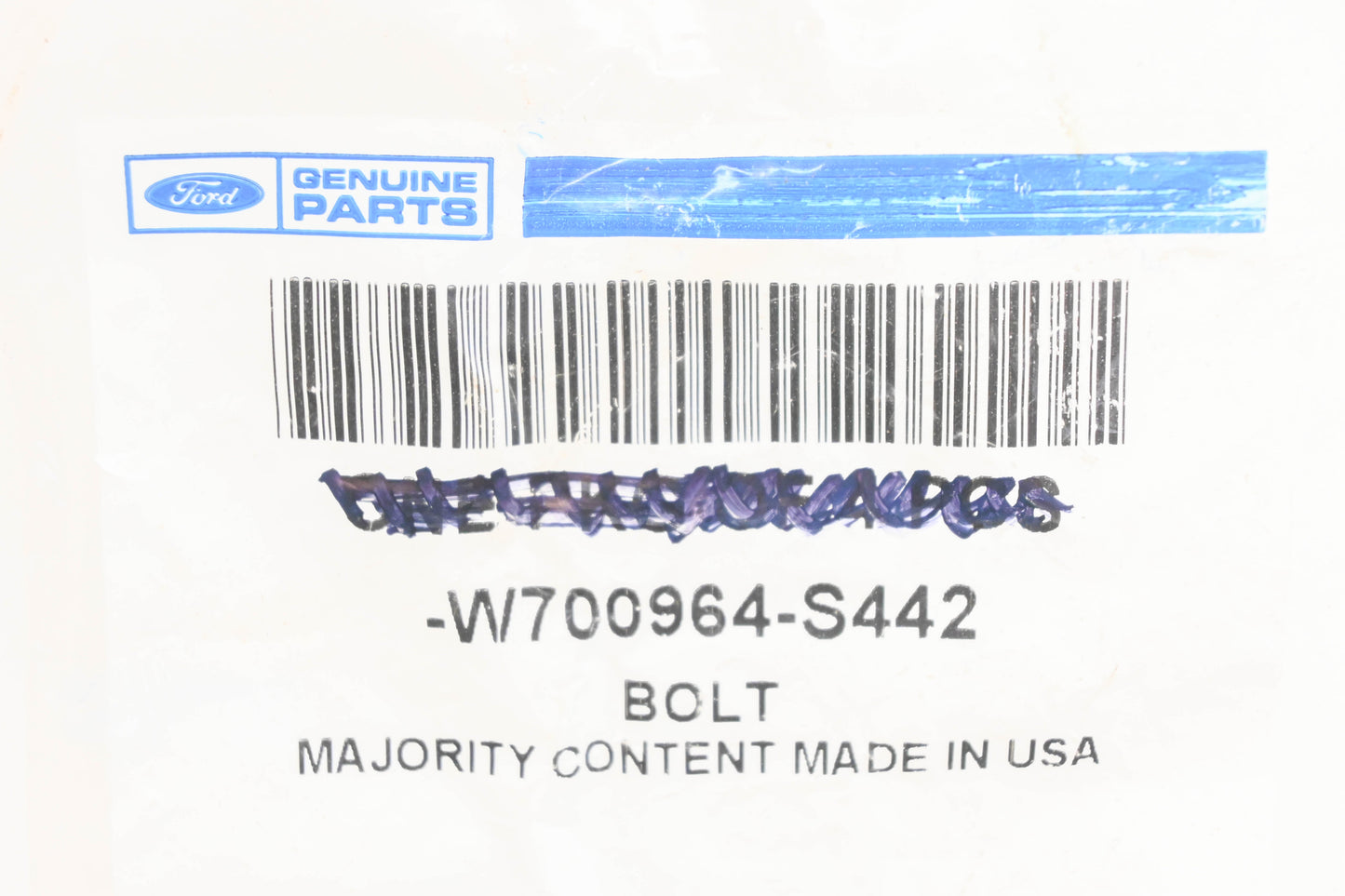 New OEM Ford W700964-S442 Square Head Bolt NOS
