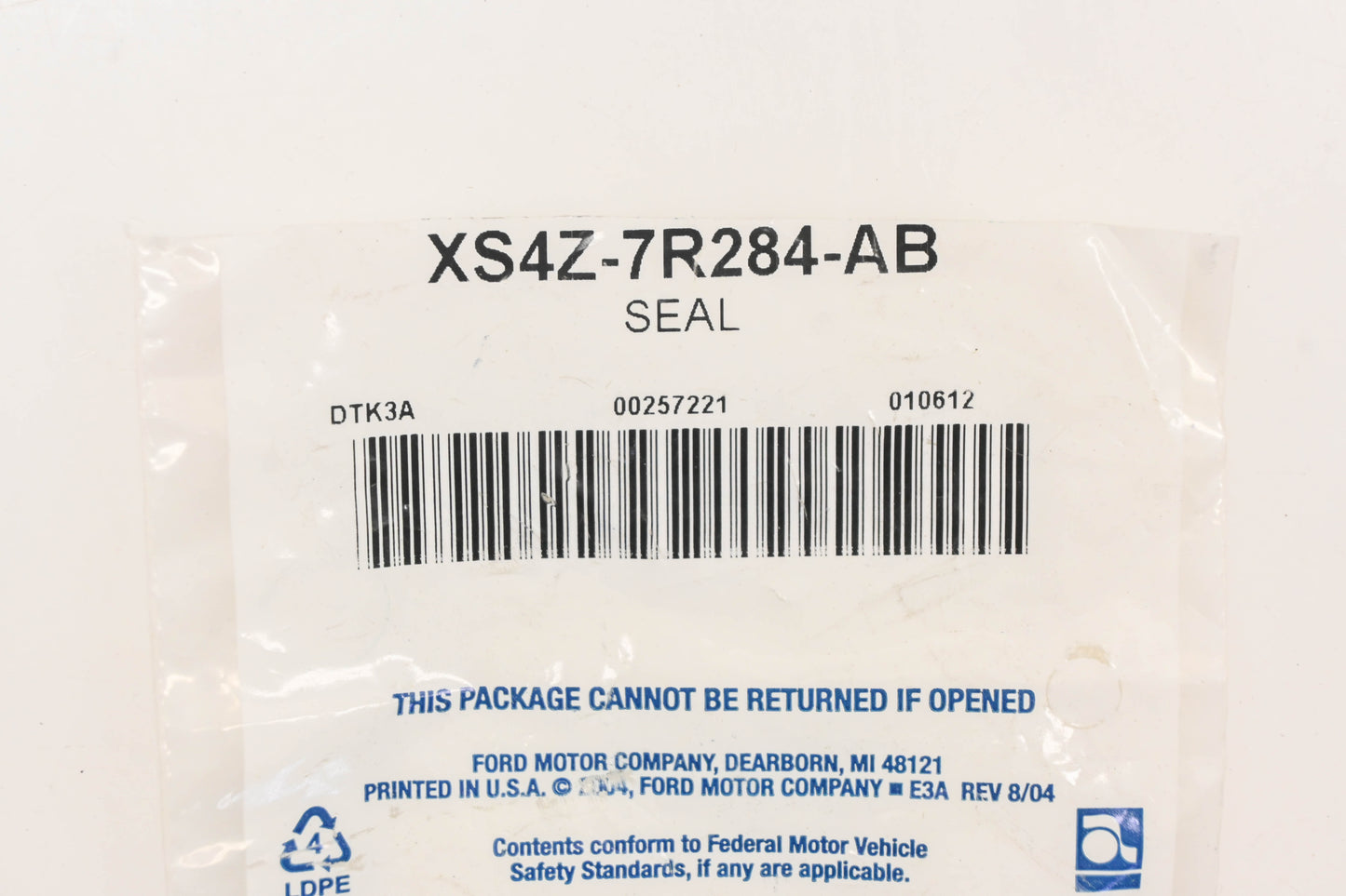 New OEM Ford XS4Z-7R284-AB O-Ring NOS