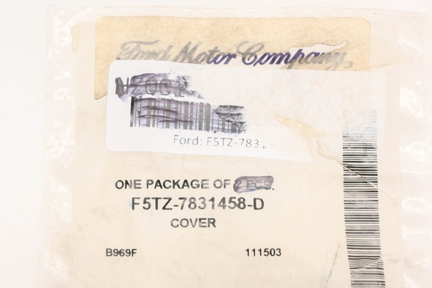 New OEM Ford F5TZ-7831458-D, F14B-5431458 Screw Hole Cover NOS