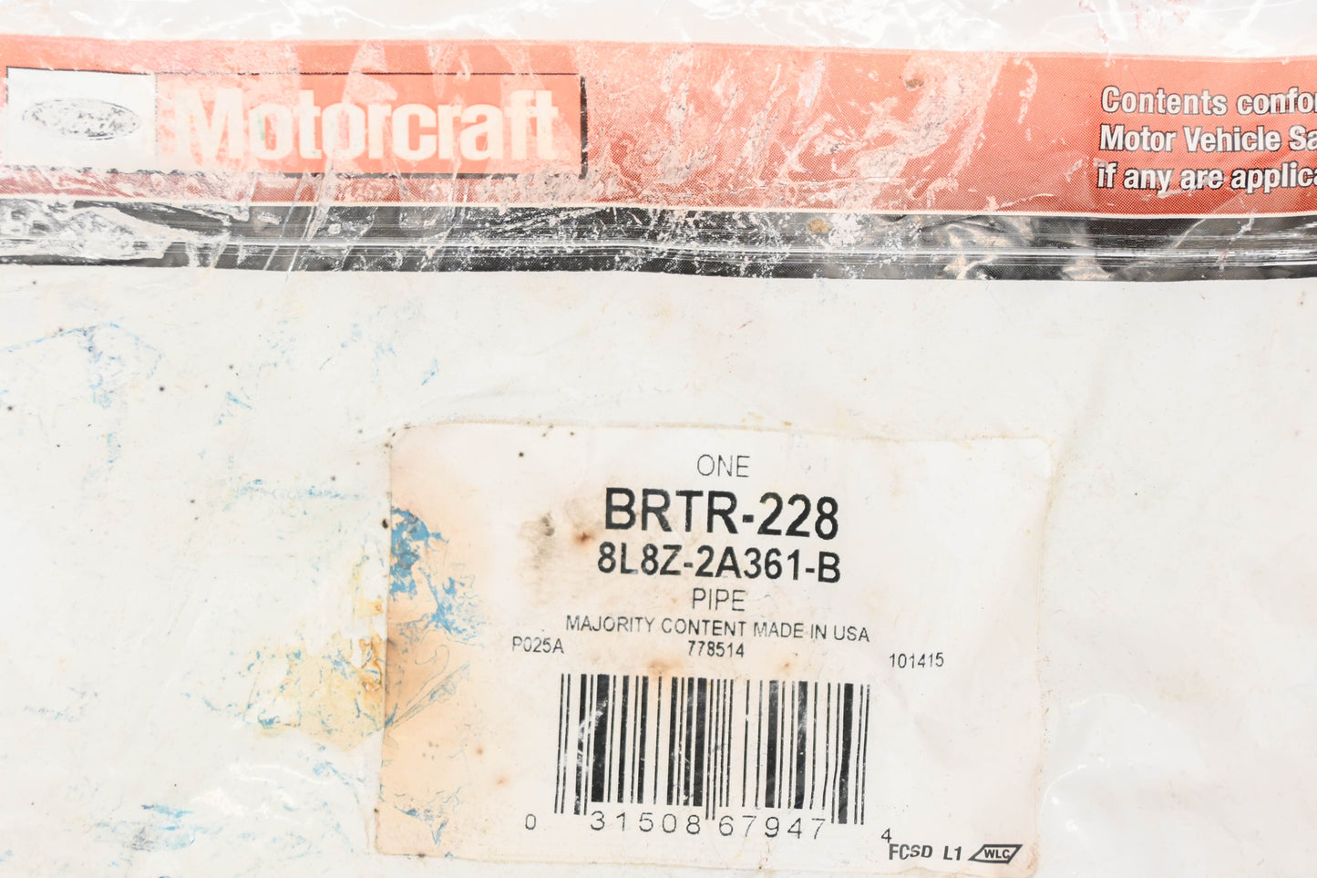 New OEM Motorcraft BRTR-228, 8L8Z-2A361-B Brake Pipe Tube Assembly NOS