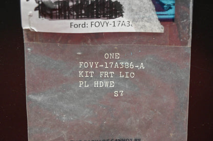 New OEM Ford FOVY-17A386-A License Plate Hardware Kit NOS