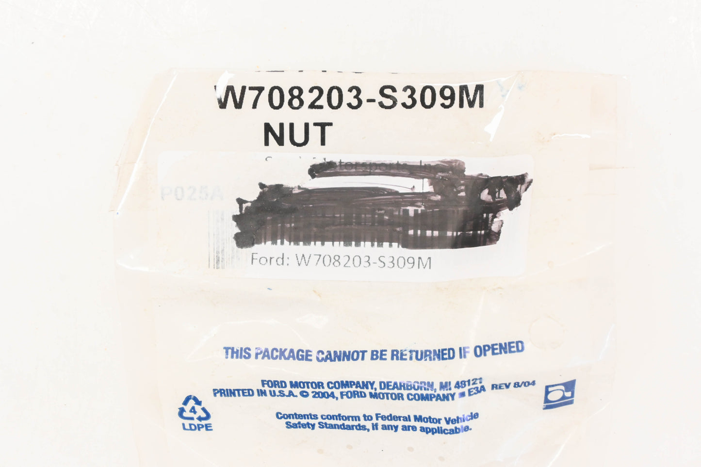 New OEM Ford W708203-S309M Retainer Nut NOS
