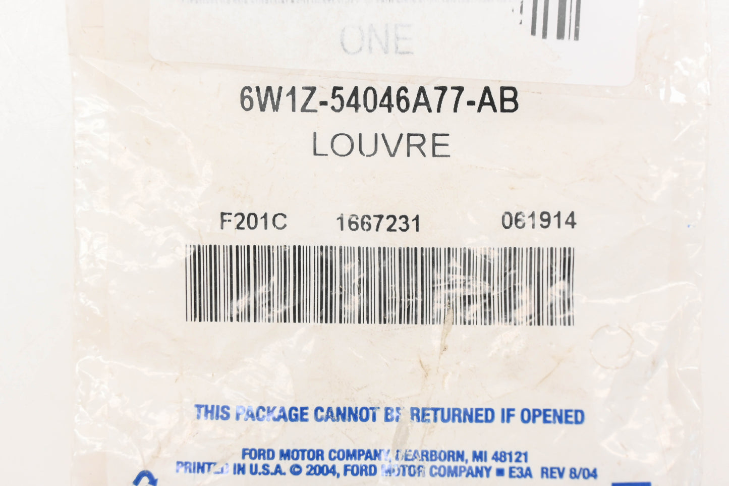 New OEM Ford 6W1Z-54046A77-AB Vent Air Louvre Assembly NOS