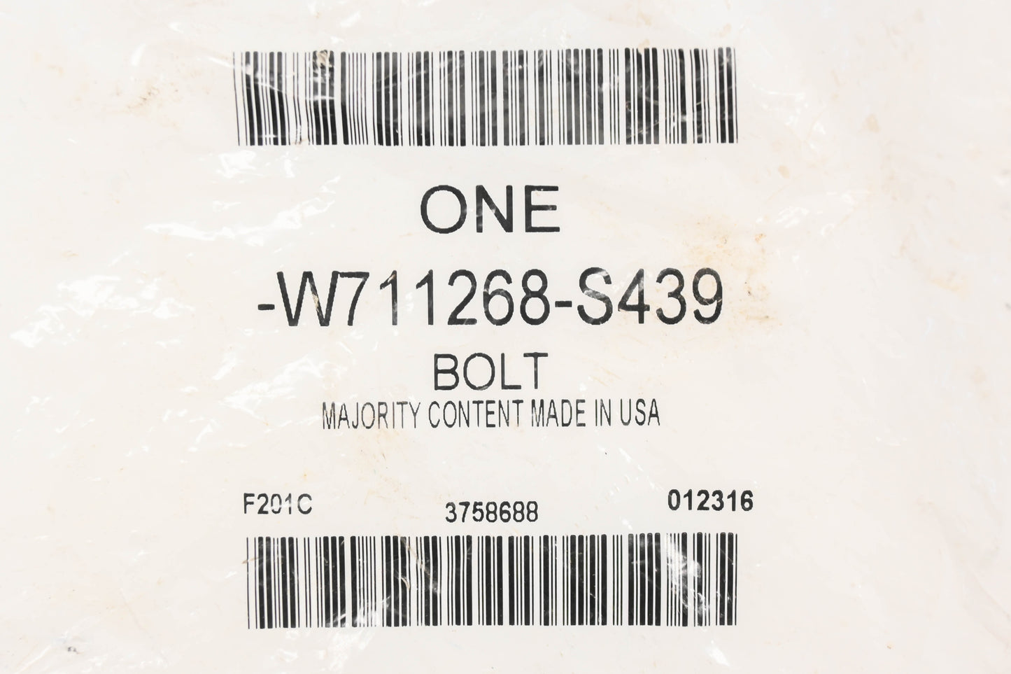 New OEM Ford W711268-S439 Bolt With Washer NOS