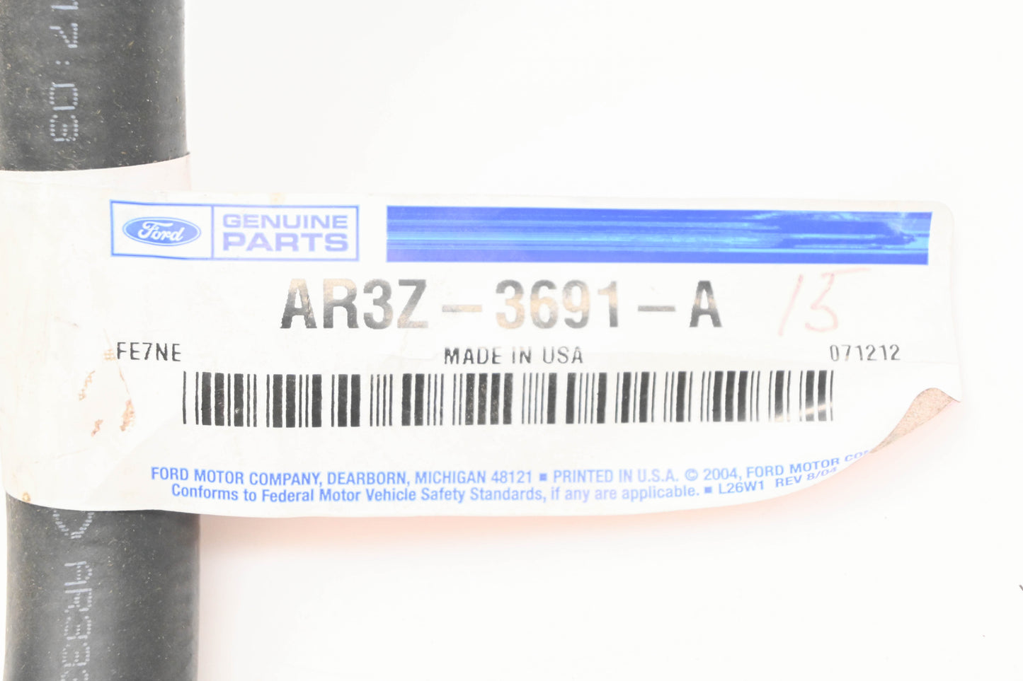 New OEM Ford AR3Z-3691-A Reservoir To Pump Hose NOS