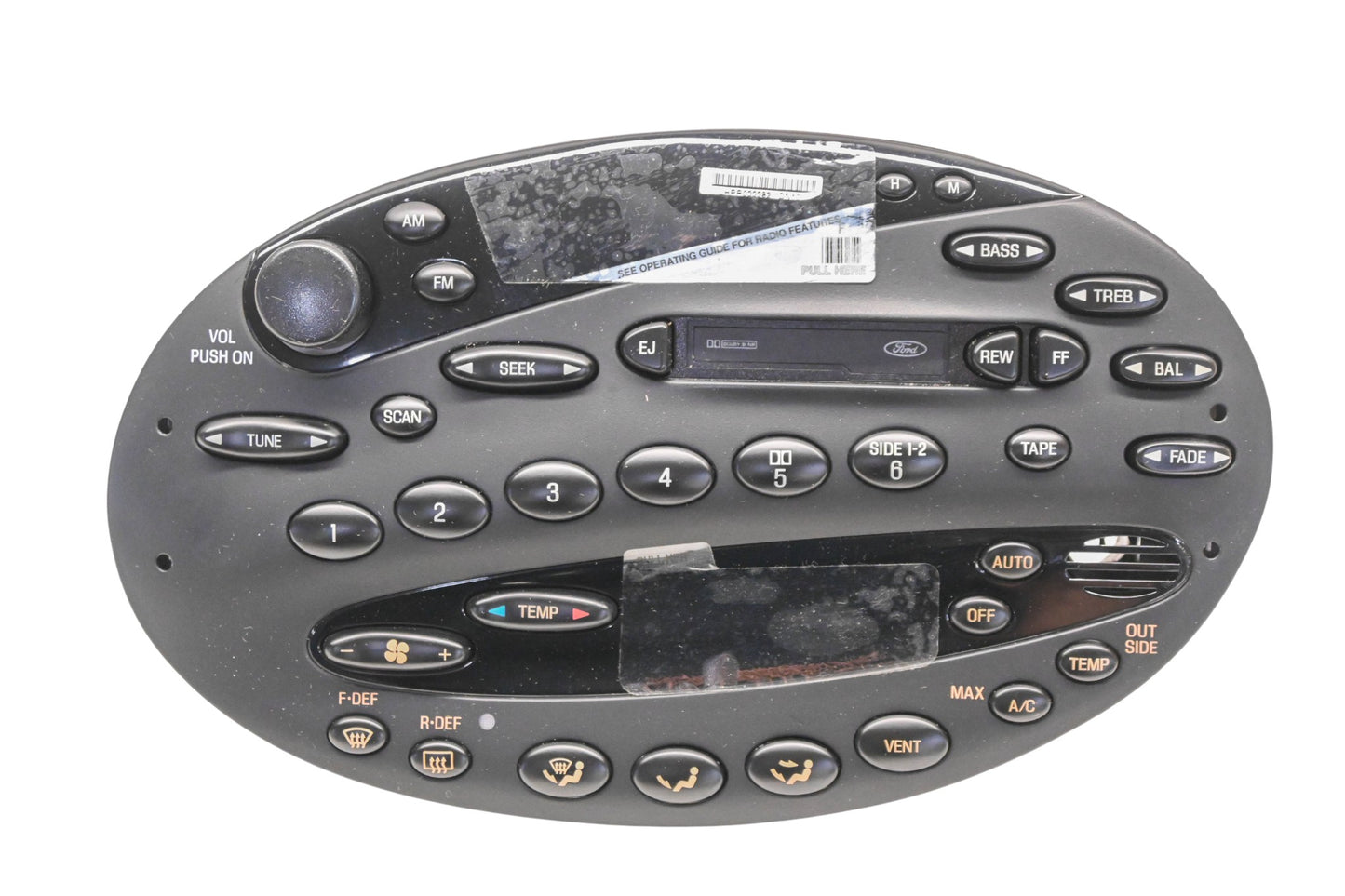 New OEM Ford F6DZ-18C858-EG AM/FM/Cassette Heater Control Panel NOS