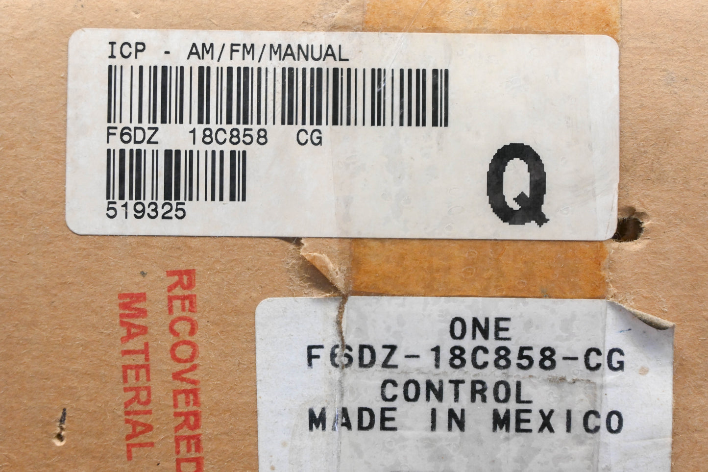 New OEM Ford F6DZ-18C858-CG AM/FM Heater Control Panel NOS