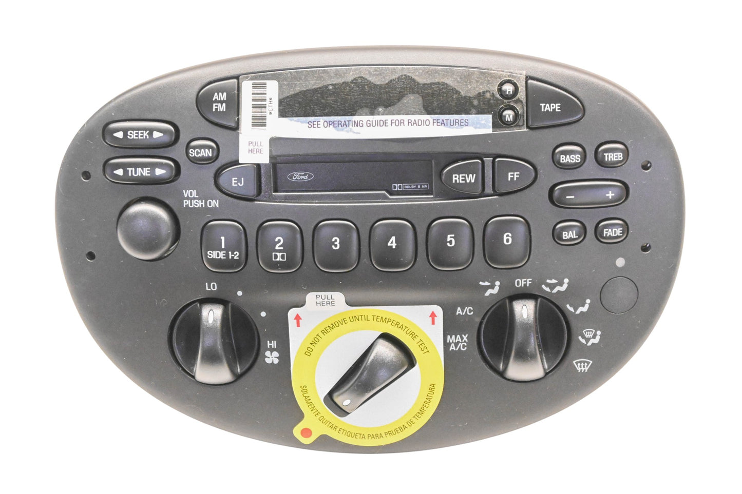 New OEM Ford F7CZ-18C858-HA AM/FM/Cassette Heater Control Panel NOS