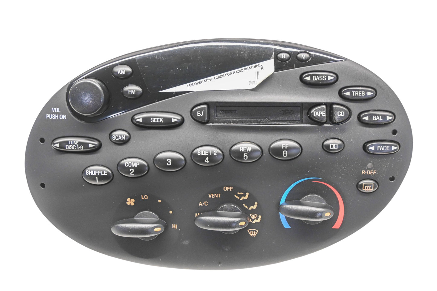 New OEM Ford F7DZ-18C858-AA AM/FM/Cassette Heater Control Panel NOS