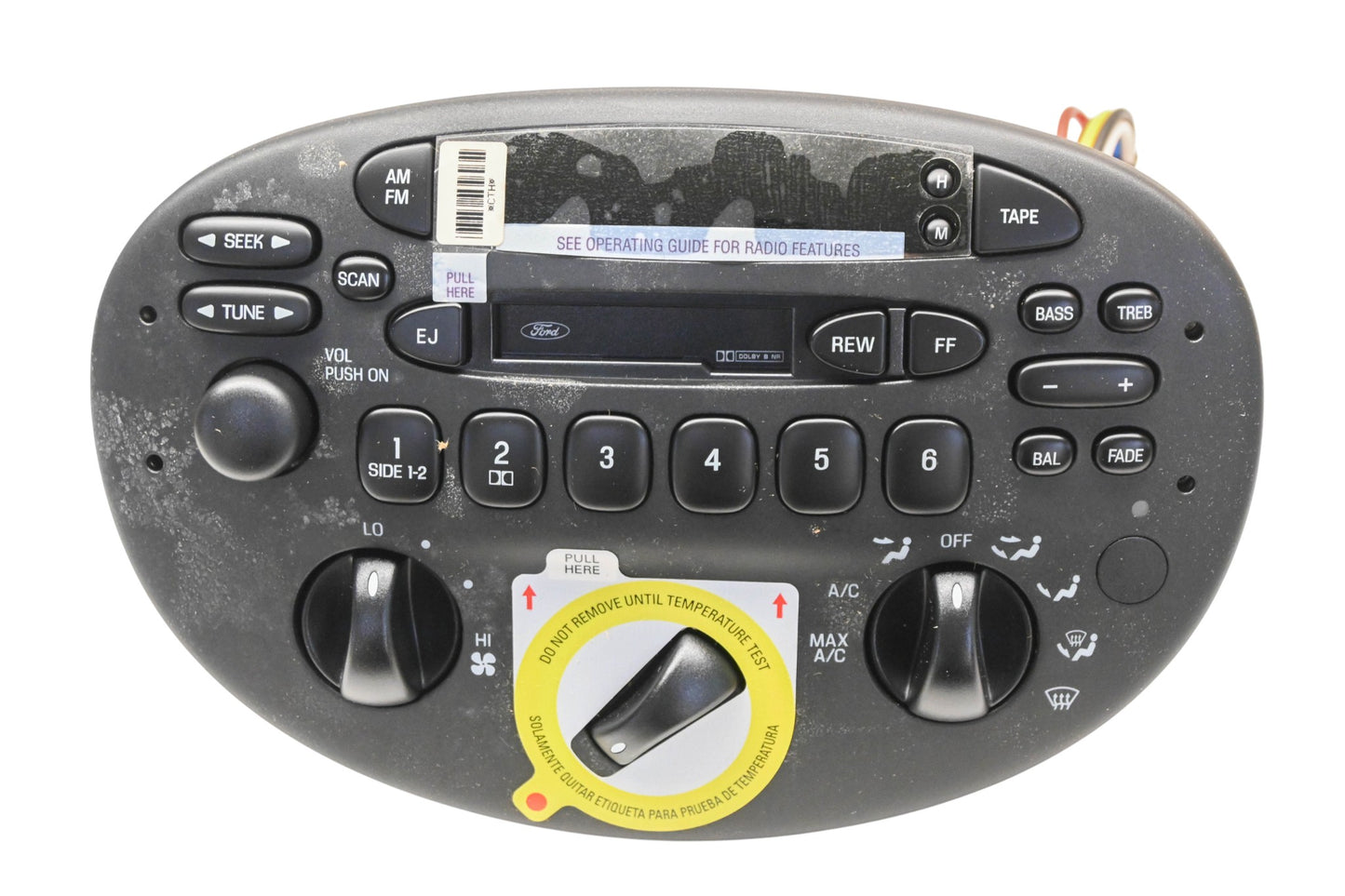 New OEM Ford F7CF-18C858-HE5 AM/FM/Cassette Heater Control Panel NOS