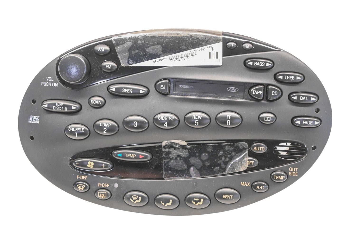 New OEM Ford F6DF-18C858-FH AM/FM/Cassette Heater Control Panel NOS