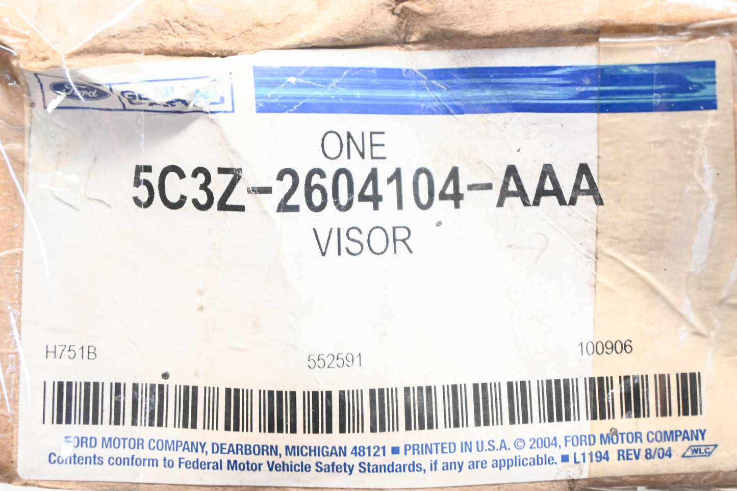 New OEM Ford 5C3Z-2604104-AAA Sun Visor Assembly NOS