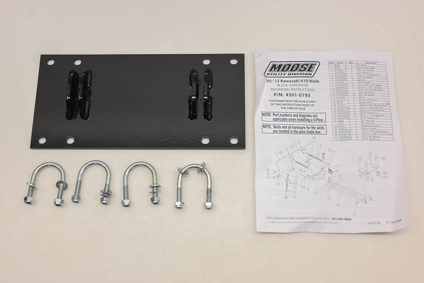 Moose Utility Division 4501-0193 Mule 610 Bottom Mount Kit NOS